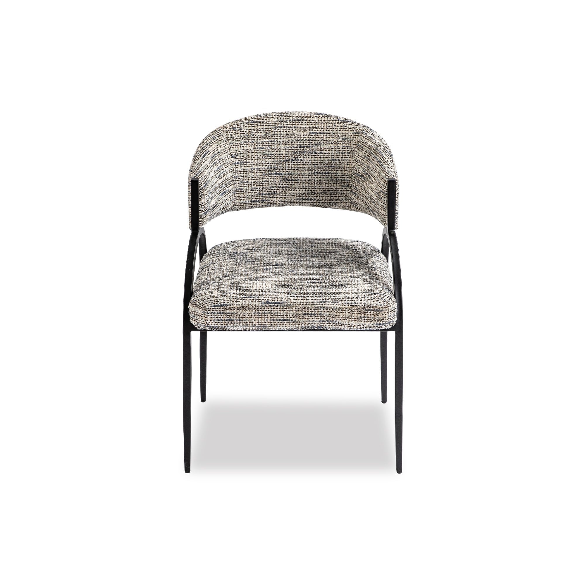 Pavilion Dining Chair Iron Frame & Sherpa Grey Fabric Upholstery by Liang & Eimil