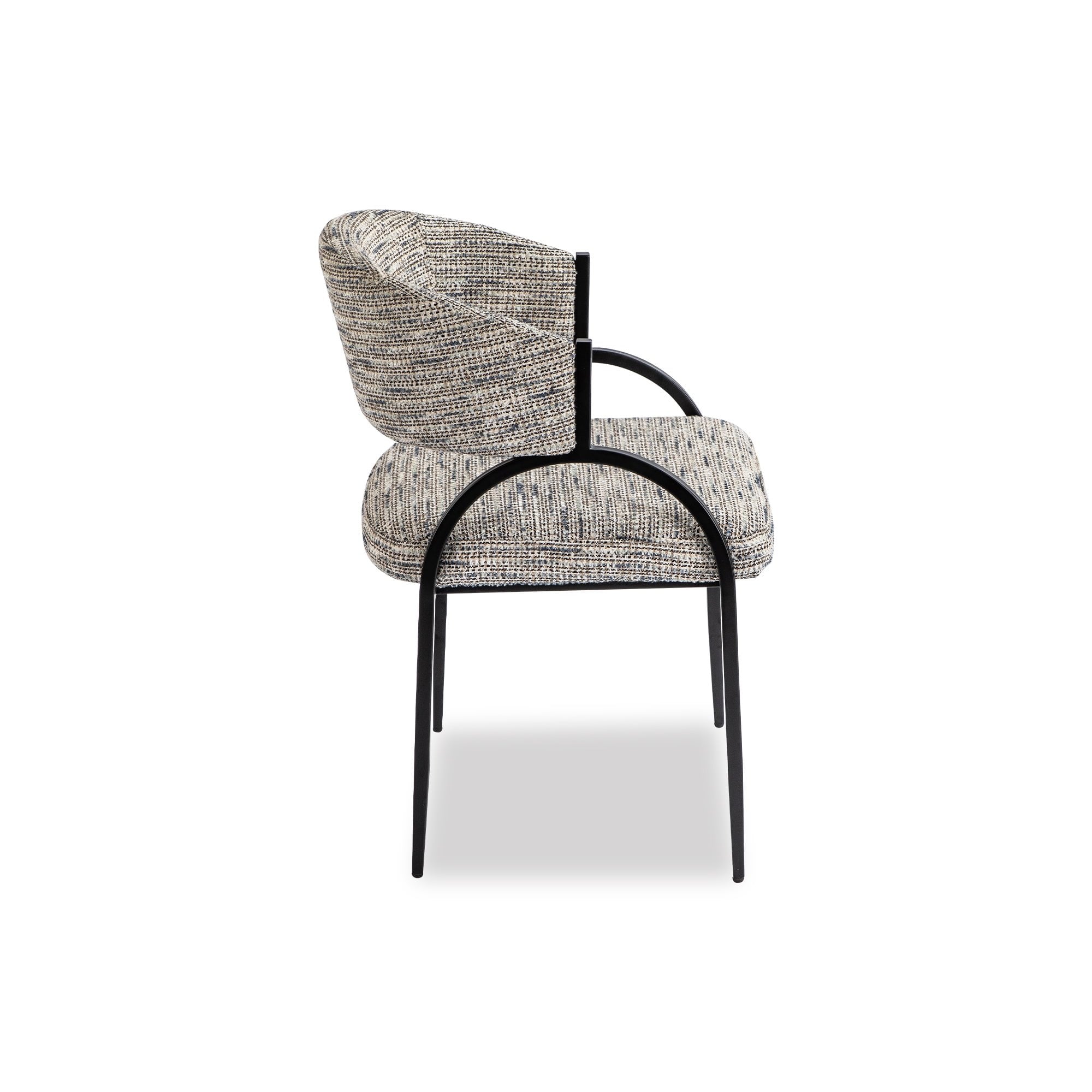 Pavilion Dining Chair Iron Frame & Sherpa Grey Fabric Upholstery by Liang & Eimil