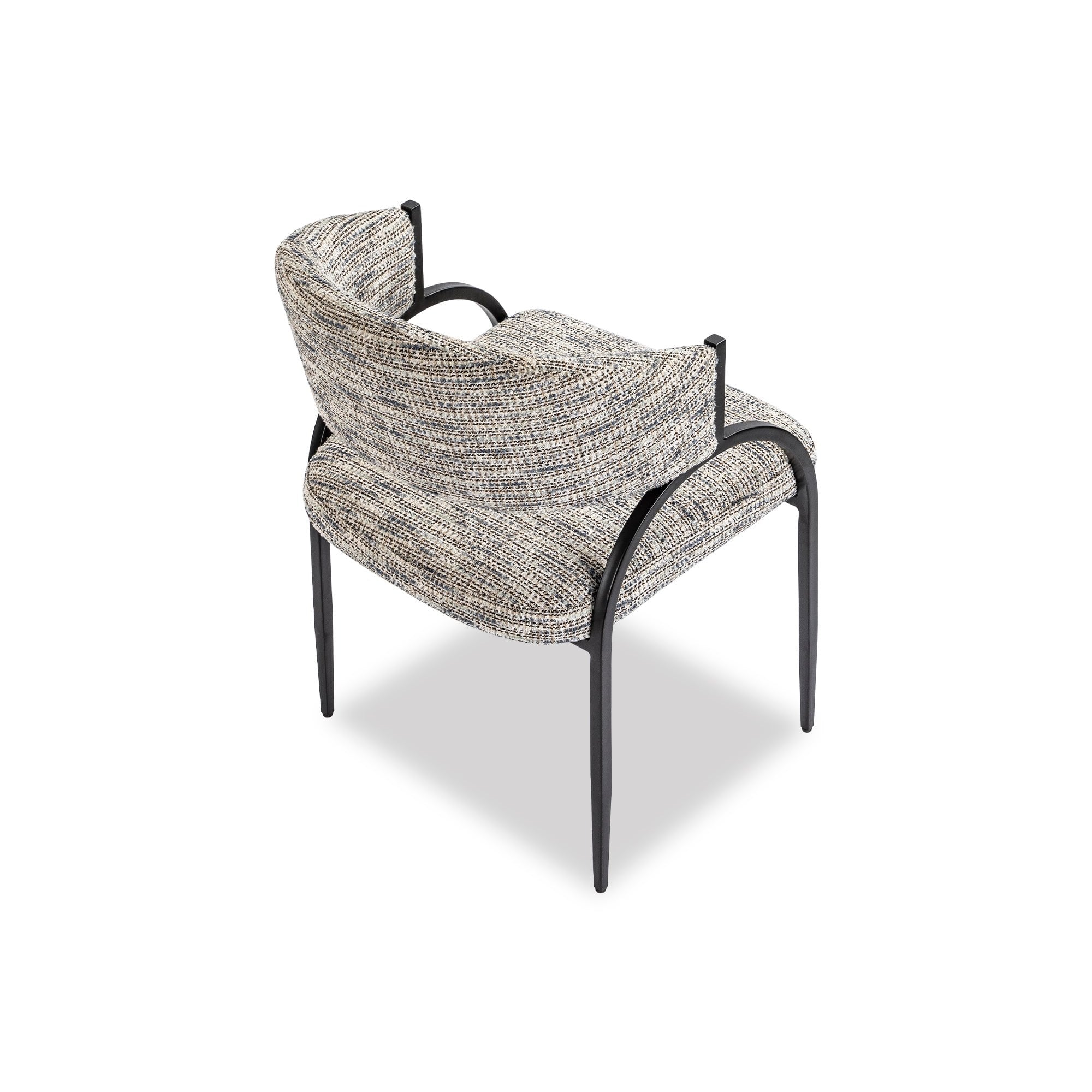 Pavilion Dining Chair Iron Frame & Sherpa Grey Fabric Upholstery by Liang & Eimil