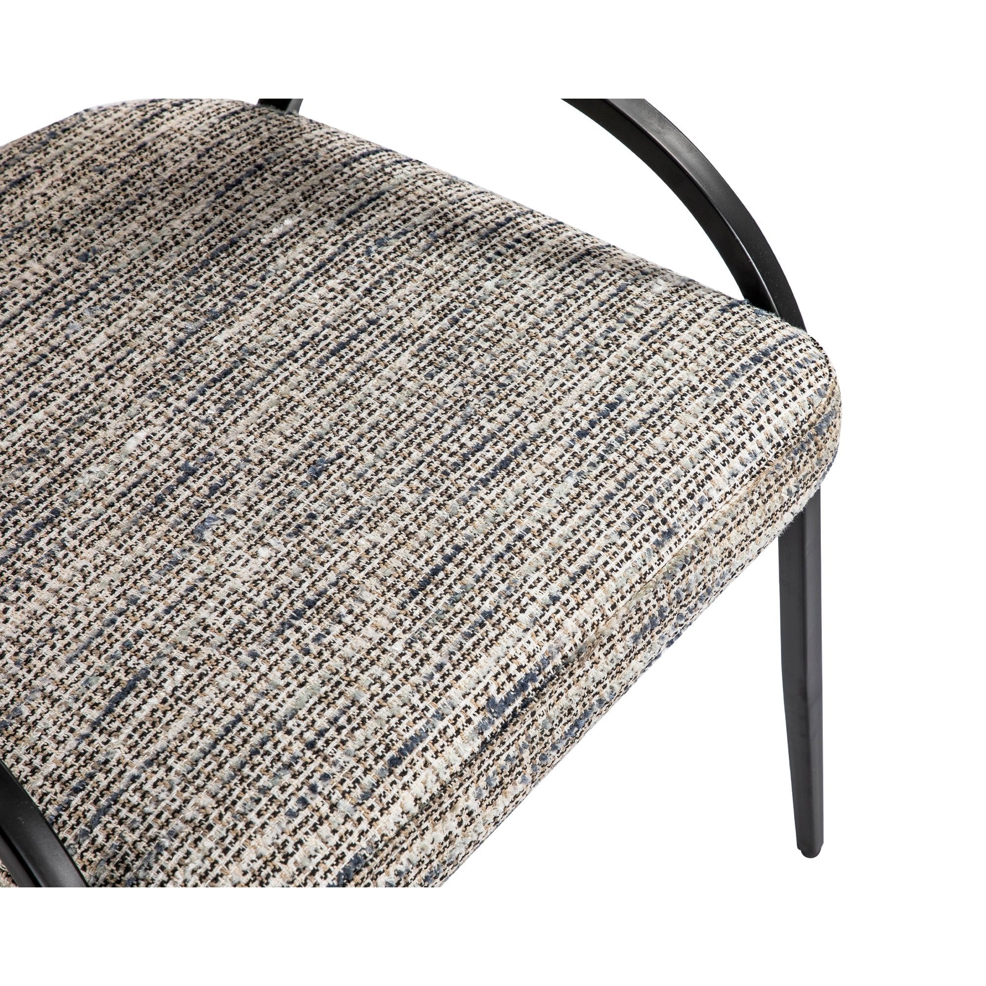 Pavilion Dining Chair Iron Frame & Sherpa Grey Fabric Upholstery by Liang & Eimil