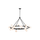 Bucolic Black Pendant Ceiling Light with White Glass Shades by Liang & Eimil