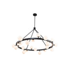 Bucolic Black Pendant Ceiling Light with White Glass Shades by Liang & Eimil
