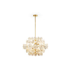 Momo Chandelier Antique Brass Frame & Faux Alabaster Petals Shades by Liang & Eimil