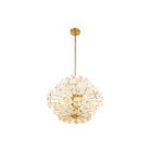 Momo Chandelier Antique Brass Frame & Faux Alabaster Petals Shades by Liang & Eimil