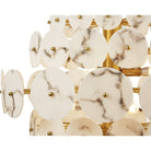 Momo Chandelier Antique Brass Frame & Faux Alabaster Petals Shades by Liang & Eimil