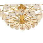 Momo Chandelier Antique Brass Frame & Faux Alabaster Petals Shades by Liang & Eimil