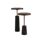 Notto Black Marble & Antique Bronze Side Table - set of 2 by Liang & Eimil