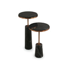 Notto Black Marble & Antique Bronze Side Table - set of 2 by Liang & Eimil