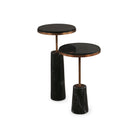 Notto Black Marble & Antique Bronze Side Table - set of 2 by Liang & Eimil
