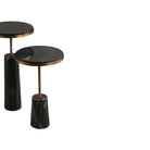 Notto Black Marble & Antique Bronze Side Table - set of 2 by Liang & Eimil