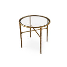 Cobra Textured Antique Brass & Glass Side Table by Liang & Eimil