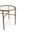 Cobra Textured Antique Brass & Glass Side Table by Liang & Eimil