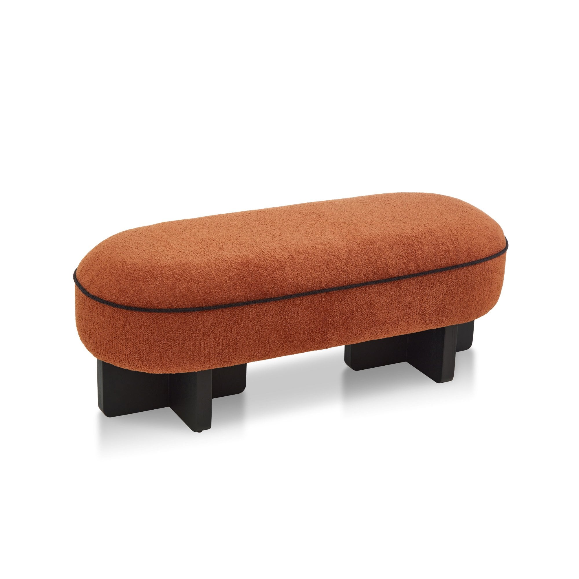 Larson Ash Wood & Lander Rust Fabric Bench Seat by Liang & Eimil