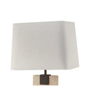 Madison Table Lamp Travertine & Antique Bronze Base & White Linen Shade by Liang & Eimil