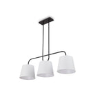 De Voir Black Metal Pendant Ceiling Light with White Linen Shades by Liang & Eimil