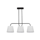 De Voir Black Metal Pendant Ceiling Light with White Linen Shades by Liang & Eimil