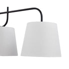 De Voir Black Metal Pendant Ceiling Light with White Linen Shades by Liang & Eimil