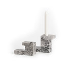 Arco Natural Grey & White Marble Candle Holders by Liang & Eimil