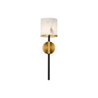 Callum Alabaster & Brass & Black Iron Wall Light by Liang & Eimil