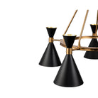 Kensington Pendant Ceiling Light Black Shades & Antique Blass Frame by Liang & Eimil