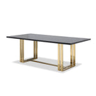 Lennox Dining Table Black Ash Veneer Top & Polished Brass Legs by Liang & Eimil