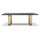 Lennox Dining Table Black Ash Veneer Top & Polished Brass Legs by Liang & Eimil