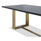 Lennox Dining Table Black Ash Veneer Top & Polished Brass Legs by Liang & Eimil