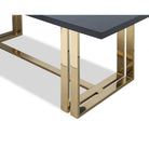 Lennox Dining Table Black Ash Veneer Top & Polished Brass Legs by Liang & Eimil