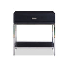 Levi Black Ash Veneer & Stainless Steel Bedside Table by Liang & Eimil