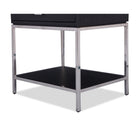 Levi Black Ash Veneer & Stainless Steel Bedside Table by Liang & Eimil