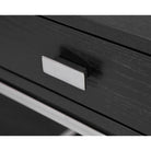 Levi Black Ash Veneer & Stainless Steel Bedside Table by Liang & Eimil