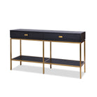 Levi Black Ash Veneer & Brushed Brass Dressing Table by Liang & Eimil