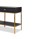 Levi Black Ash Veneer & Brushed Brass Dressing Table by Liang & Eimil