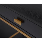 Levi Black Ash Veneer & Brushed Brass Dressing Table by Liang & Eimil