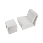 Mahak Boucle Sand Fabric Stool by Liang & Eimil