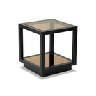 Mali Side Table Antique Bronze & Tinted Glass Top by Liang & Eimil
