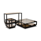 Mali Side Table Antique Bronze & Tinted Glass Top by Liang & Eimil