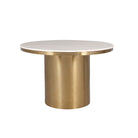 Camden Brush Brass Dining with White Marble Top by Liang & Eimil