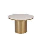 Camden Brush Brass Dining with White Marble Top by Liang & Eimil