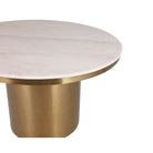 Camden Brush Brass Dining with White Marble Top by Liang & Eimil
