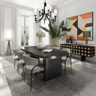 Faro Matt Black & White Linen Floor Lamp by Liang & Eimil