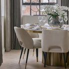 Camden Brush Brass Dining with White Marble Top by Liang & Eimil