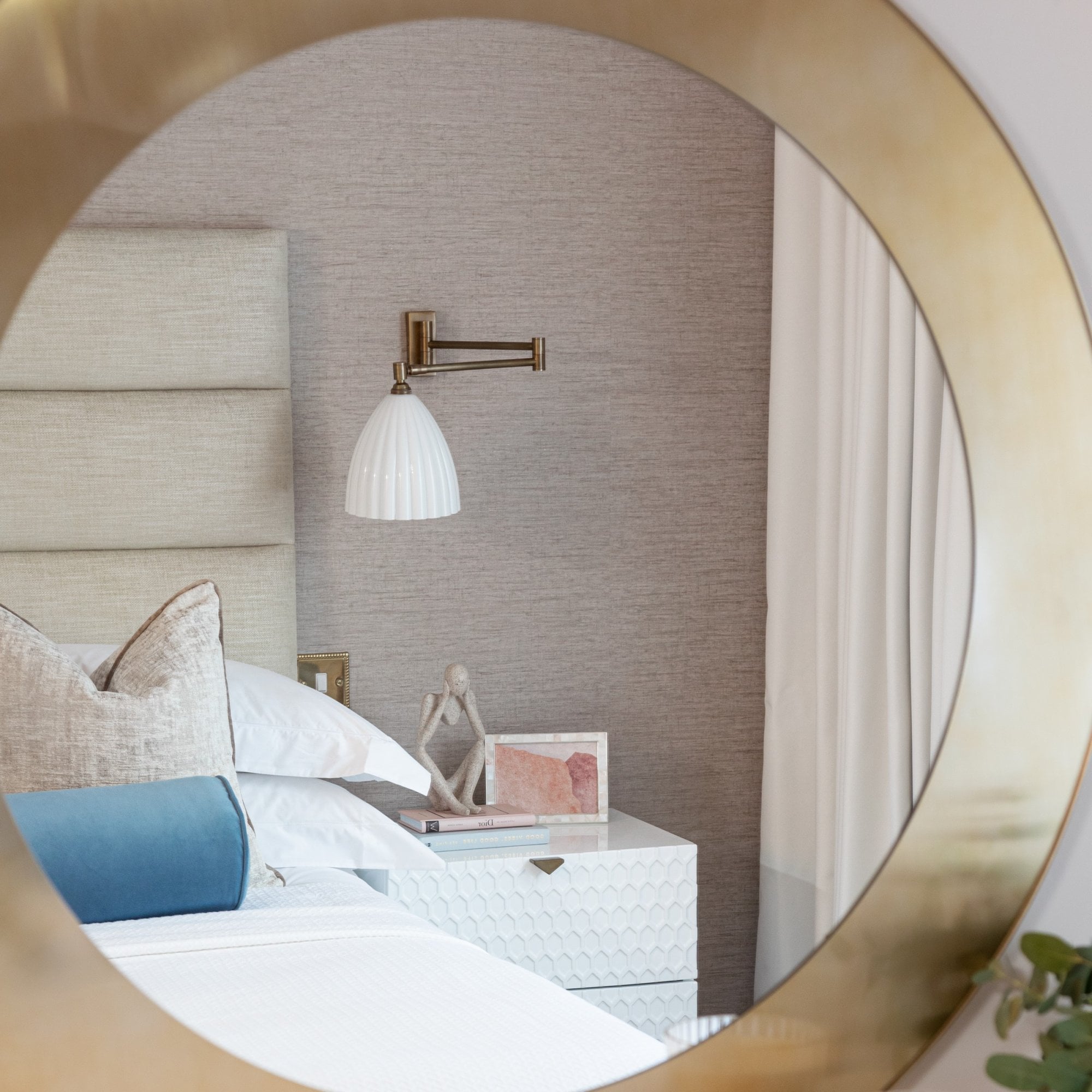 Camden Brushed Brass Circular Mirror by Liang & Eimil