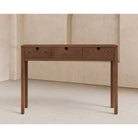 Alcudia Dressing Table Dark Brown Oak & Antique Brass by Liang & Eimil