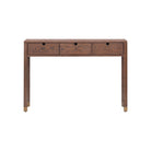 Alcudia Dressing Table Dark Brown Oak & Antique Brass by Liang & Eimil