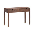 Alcudia Dressing Table Dark Brown Oak & Antique Brass by Liang & Eimil