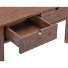 Alcudia Dressing Table Dark Brown Oak & Antique Brass by Liang & Eimil