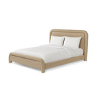 Capela King Size Bed Frame Sand Bareta Fabric Upholstery by Liang & Eimil