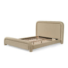 Capela King Size Bed Frame Sand Bareta Fabric Upholstery by Liang & Eimil