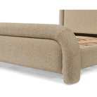 Capela King Size Bed Frame Sand Bareta Fabric Upholstery by Liang & Eimil